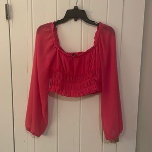 Forever 21 Pink Long sleeve crop top. NWT